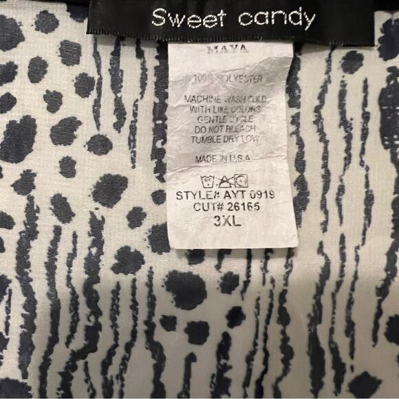 Sweet Candy Sheer Flowing Swoop Neck Pullover Blouse | Women’s Size 3X - Picture 4 of 7